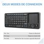 Rii Mini Clavier Wireless (AZERTY) français USB 2.4 GHz + Bluetooth, Ergonomique sans Fil avec Touchpad - Pour Smart TV, mini PC