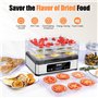 YASHE Déshydrateur Alimentaire, Séchoir à Aliments en Inox à 5 Plateaux, 400W, Minuterie et Température Réglables pour Viande Sé