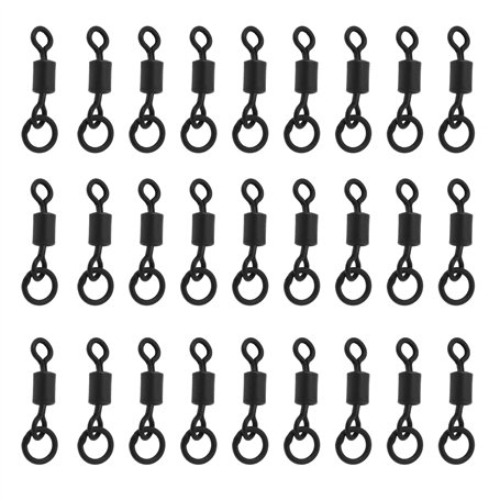 Be In Your Mind 50pcs 4# Hameçons de Pêche Émerillons Flexi Anneau Émerillons Carpe Matériel de Pêche en Acier Roulement Baril É