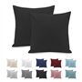 Taie Oreiller 65x65 Lot de 2 en Premium Microfibre - avec Fermeture Éclair Invisible- Housse Coussin Doux