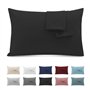 Taie Oreiller 50x70 Lot de 2 en Premium Microfibre - avec Fermeture Éclair Invisible- Housse Coussin Doux