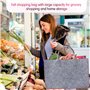 Cozary Sac Courses en Feutre 30L, Grand Panier Courses avec Poche Zippée, Sac de Transport en Feutre Pliable avec Anses, Shoppin