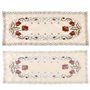 Chemin De Table Brodé, Fleur Florale Rouge Napperons Creux Nappe Cutwork Exquis Dentelle Tissu Décoration Pour Fête Cuisine Mais