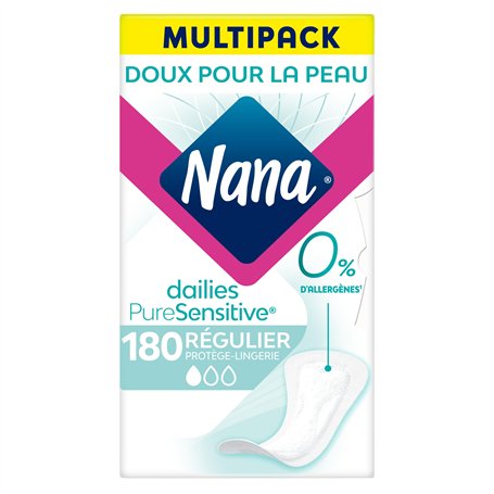 Nana Protège-Lingerie PureSensitive - Flux réguliers - 180 protège-lingeries