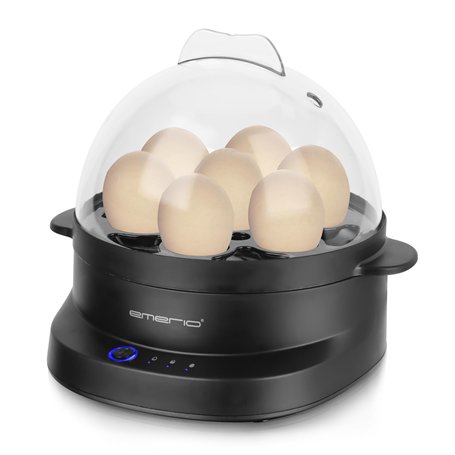 EMERIO Cuiseur à œufs unique cuit les trois niveaux de cuisson [doux|moyen|dur] en un seul processus de cuisson pour 7 œufs avec