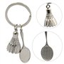 EQLEF Badminton Keyring, Creative Metal 3D Badminton Keychain Sport Keyring Ball Keyring 2 Pcs