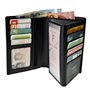 Charmoni Grand Classique Portefeuille en Cuir Protection RFID Blocage Homme (Noir 5612 Lisse)