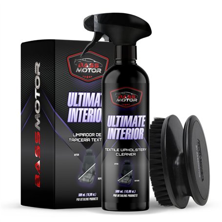 BassMotor Nettoyant Tissus d'Intérieur pour Sièges et Tapis Voiture. Nettoie avec Brosse Incluse. Facile à Utiliser