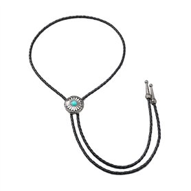 LeeCAE Bolo Tie Western Vintage - Cravate de Cowboy Turquoise