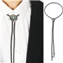 LeeCAE Bolo Tie Western Vintage - Cravate de Cowboy Turquoise, Amérindien pour Hommes - Nœud Papillon Occidental - Noir
