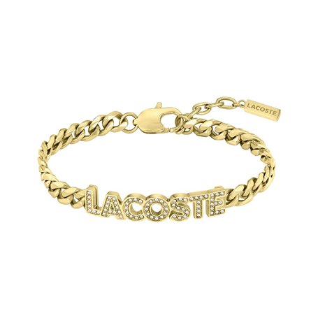 Lacoste Bracelet en Chaîne pour Femme Collection SCRIPT en Or Jaune avec des Cristaux - 2040063