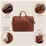 SID & VAIN Sac bandoulière Ordinateur 15 Pouces Cedar Cuir véritable |Sacoche Porte-Document en bandoulière Marron |Sac Messager