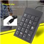 LenTLy Pavé Numérique, pavé Numérique pour Ordinateur Portable, Conception de Bouton Tactile, Mini Clavier USB Noir avec Câble p