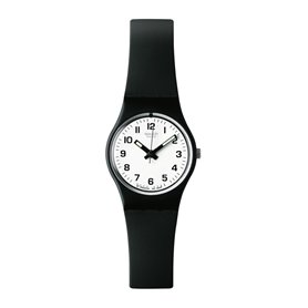 Swatch - LB153 - Lady Something New - Montre Femme - Quartz Analogique - Cadran Blanc - Bracelet Plastique Noir