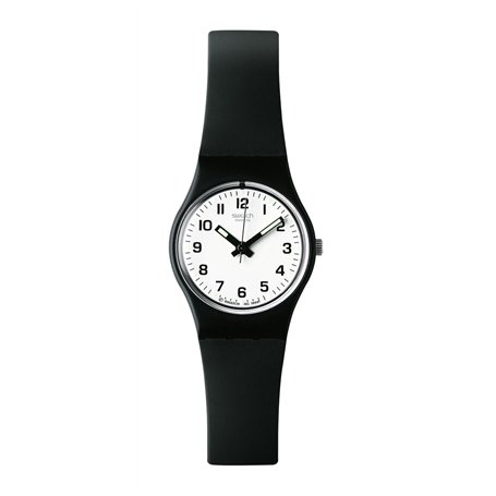 Swatch - LB153 - Lady Something New - Montre Femme - Quartz Analogique - Cadran Blanc - Bracelet Plastique Noir