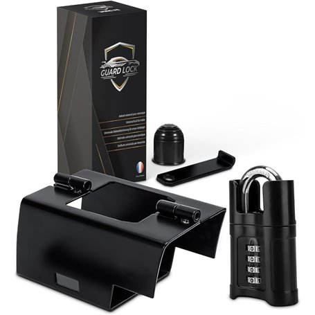 Antivol Remorque Universel Solide et Amélioré - Cadenas de Haute Qualité Durable dans le Temps - Cache Boule d'Attelage Offert -