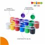 PRIMO - Kit Palette Peinture Enfant +3 Ans avec Peinture Gouache 25 ml, 12 Couleurs Tempera Couvrantes pour Peinture Textile, Aq
