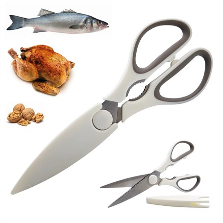 Ciseaux de cuisine multifonction en acier inoxydable 22 cm pour volaille