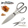 Ciseaux de cuisine multifonction en acier inoxydable 22 cm pour volaille