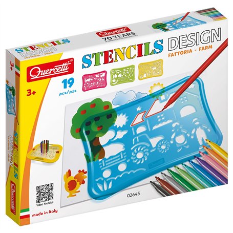 Quercetti - 2645 Pochoirs Ferme - kit de pochoirs