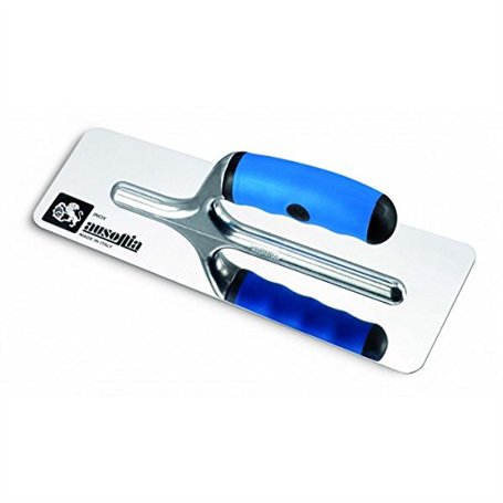 AUSONIA - TALOCHE POUR STUC AVEC FINITION TRÈS POLIE ET LAME EN ACIER INOX TRAPÉZOÏDALE À BORDS ARRONDIS 20X08