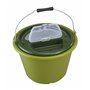 Plastica Panaro Secchio da Pesca Seau de pêche Double pour Le Vivant, sans oxygénateur, Vert, Capacità di 18 Litri