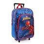 PERLETTI Spiderman Sac à Dos avec Roues pour Enfant - Sac à roulettes Amovible Garçon Bleu et Rouge École Maternelle - Cartable