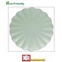 Ciao- Kit Table Fête Party Flower Shape 8 Personnes (44 pcs: Assiettes, gobelets, Serviettes) en Papier compostable, Menthe Vais