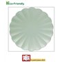 Ciao- Kit Table Fête Party Flower Shape 8 Personnes (44 pcs: Assiettes, gobelets, Serviettes) en Papier compostable, Menthe Vais