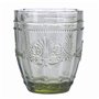 Villa d’Este Home Tivoli 5911614 Lot de 4 verres à eau 265 ml en verre transparent Motif guilloché, Syrah Greenery