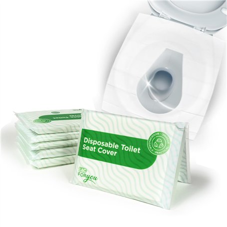LAC FOR YOU 60 Pcs Protege Cuvette WC Jetable - Protection Toilettes Jetables pour Adultes et Enfants - Protege Toilette Jetable