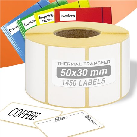 GIANTO 1 rouleau d'étiquettes adhésives 50 x 30 mm