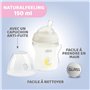 Chicco Natural Feeling Biberon Anti-Coliique 0M plus 150 ml en Verre, Biberon avec Tétine en Silicone Souple, Flux Lent, Couleur