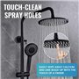 Colonne Douche Thermostatique,Colonne De Douche Thermostatique Noir,Mitigeur De Douche Complet En Acier Inoxydable Avec 3 Jets,R