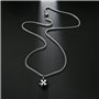 Chengxun Collier avec pendentif en forme de dés noirs en acier inoxydable pour homme