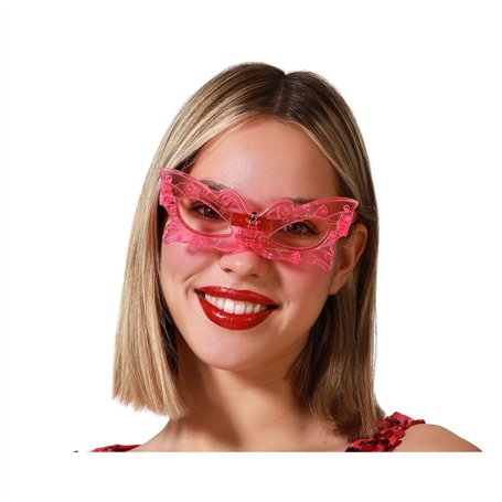 BigBuy Carnival Lunettes papillon lumière rose