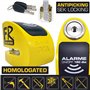 FR Sécurité FR410Y Antivol Moto Homologué SRA Bloque Disque Alarme 120dB Activation Optionnelle, Plus Dissuasive Haute Sécurité 