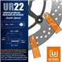 URBAN UR22 Antivol Bloque Disque avec Alarme + Avertissement 120dBA, 6 mm, fabriqué dans l'UE, Universel pour Vélo, Moto, Scoote