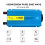 Yinleader Convertisseur 12v 220v Pur Sinus 1000W /2000W convertisseur Pur Sinus avec Double USB