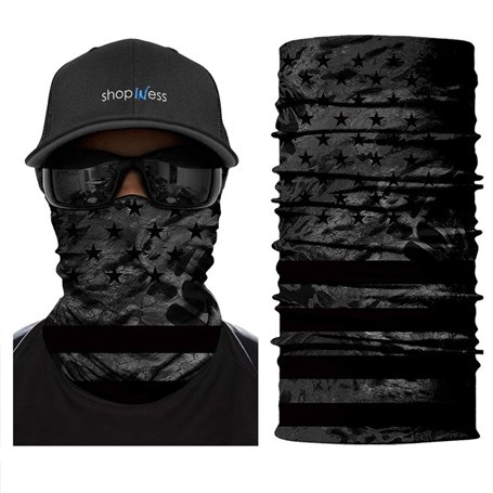 ShopINess Cache-Cou/Foulard Multifonctions - Etoiles Gris