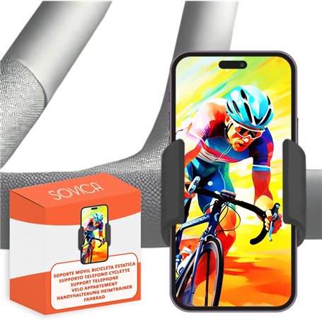 Support Telephone Velo Appartement Home Trainer Tapis de Course Potence elliptique Adaptation Universelle aux Smartphones jusqu'