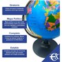 EUROXANTY Globe terrestre Globe Carte du monde Carte en espagnol Rotation Étudier la géographie Décoration de bureau Diamètre 18