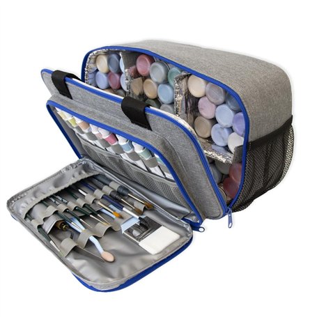 Hartem - Sac de rangement pour peintures acryliques | Capacité de 54 bouteilles de 60 ml | Intérieur en aluminium