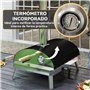 Outsunny Mini four à pizza extérieur portable avec pierre réfractaire Ø33 cm Pelle, manches en bois, thermomètre et plateau rota