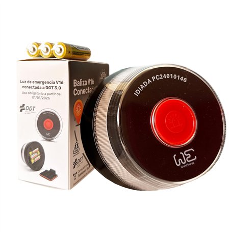 WE Lumière d'urgence pour voiture DGT 3.0 (obligatoire) homologué DGT avec géolocalisation | Balise V16 connectée [Données inclu