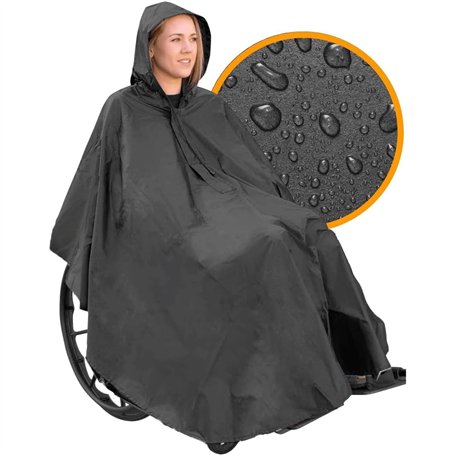 OrtoPrime Poncho de Pluie pour Fauteuil Roulant - Poncho Imperméable pour Fauteuil Roulant