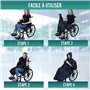 OrtoPrime Poncho de Pluie pour Fauteuil Roulant - Poncho Imperméable pour Fauteuil Roulant, Protection Pluie, Accessoires Pratiq