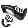 PORTENTUM Aiguiseur couteaux professionnel manuel pour couteaux de cuisine 3 phases - Affuteur de couteaux avec design ergonomiq