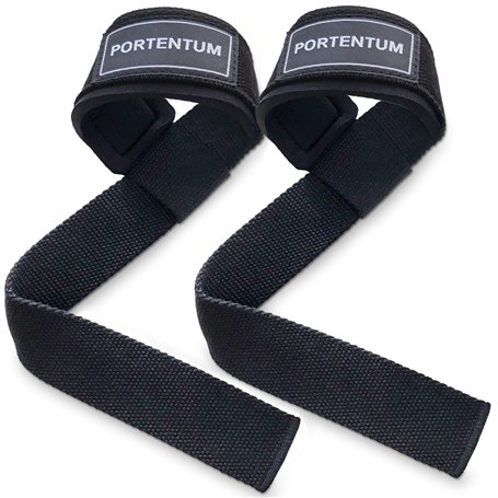 PORTENTUM® Sangle de Tirage Musculation - Lifting Straps pour Fitness