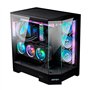 ABYSM Gaming Boîtier PC Gamer Danube SAVA H600 Black E-ATX avec 3 Panneaux en Verre trempé, 4 Ventilateurs ARGB de 120 mm, contr